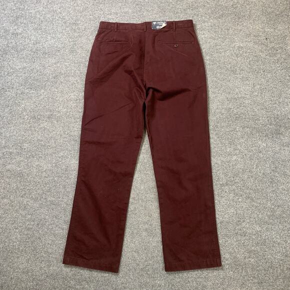 Cremieux Pants Mens 32 Raisin Red Cotton Madison Flat Front Chino Casual - Picture 8 of 11